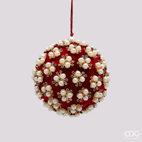 Natale Addobbo Palla Elizabeth D.10 C5 Red