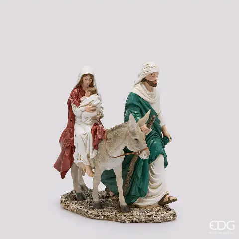 Natale Decoro Natività H.32 L.29 L.20 C6 Green Red