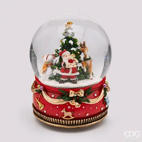 Natale Sfera Acqua Babbo Pino+dono Mus+mov.h21 Green Red