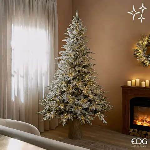 Albero di Natale Pino Cortina Innevato 3400miniled H.240 D.165 Ip20 C6 White Green