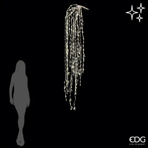 Natale Cascata Led 40fili 1120luci L240cm B5 Ivory