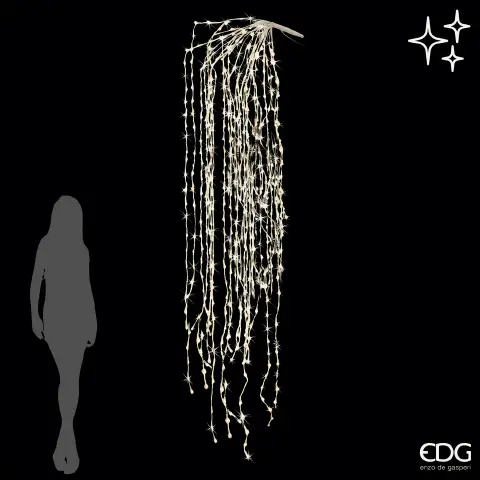 Natale Cascata Led 56fili 2016luci L290cm B7 Ivory