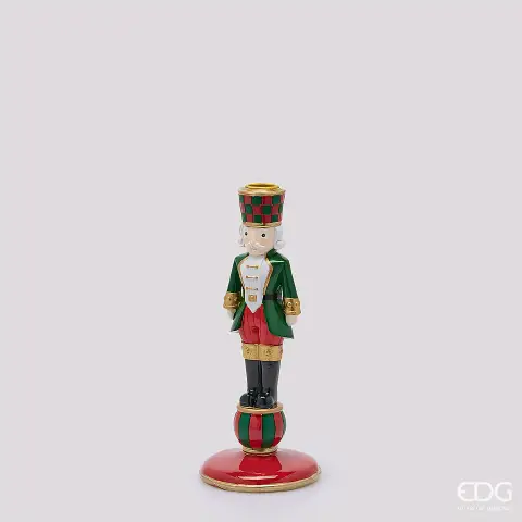 Natale Portacandela Soldatino H.25 D.11 C4 Green Red