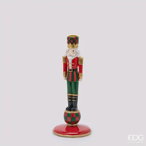 Natale Portacandela Soldatino H.31 D.12 C4 Green Red