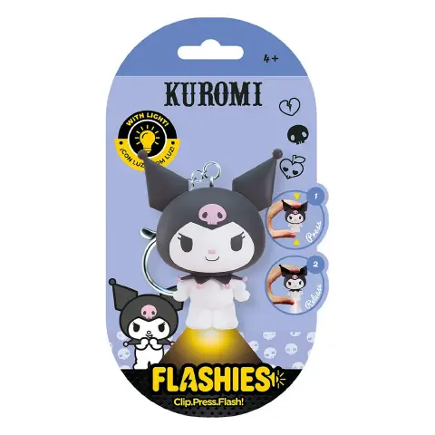 Kuromi Flashies Portachiavi 3D con Torcia LED