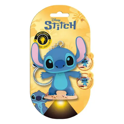 Disney Stitch Flashies Portachiavi 3D con Torcia LED