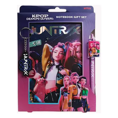 K-Pop Demon Hunters Quaderno con penna e portachiavi Huntrix