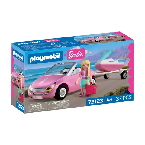 Playmobil 72123 x Barbie Cabriolet con Moto d'Acqua e Accessori
