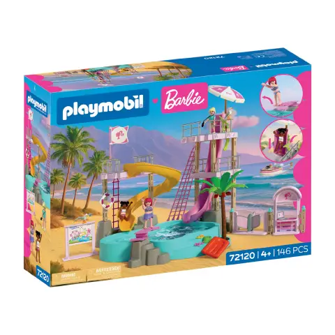 Playmobil 72120 x Barbie Parco Acquatico con Barbie, Nikki e Daisy