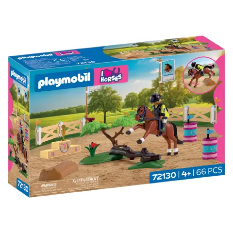 Playmobil 72130 Gara di Equitazione con Cavallo, Cavaliere e Podio