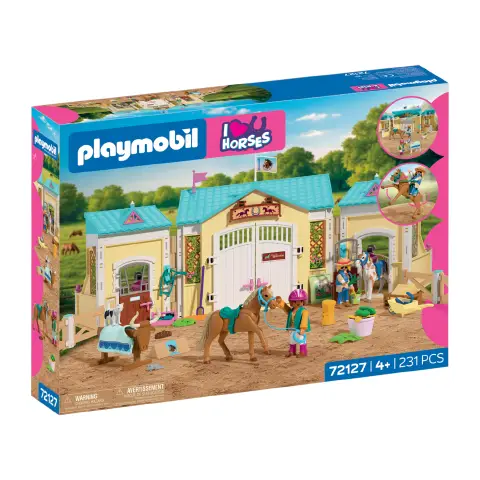 Playmobil 72127 Grande Maneggio con 2 Cavalli, 2 Cavalieri e Accessori