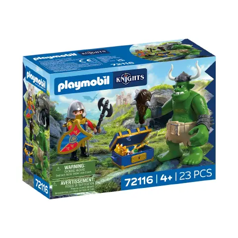 Playmobil 72116 Troll e Tesoro Cavalieri del Leone con Cavaliere e Forziere