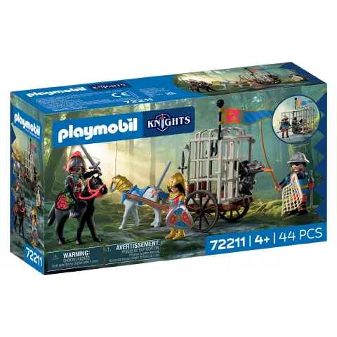 Playmobil 72211 Rapimento del Drago con 3 Cavalieri, Cucciolo e Carrozza