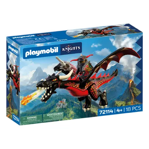 Playmobil 72114 Drago Nero con Cavaliere del Drago e Accessori
