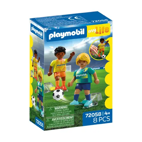 Playmobil 72058 Calciatori con 2 Giocatori, Pallone e Maglie Personalizzabili
