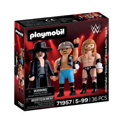 Playmobil 71957 WWE Attitude Era Multipack con Undertaker, Steve Austin e Triple H