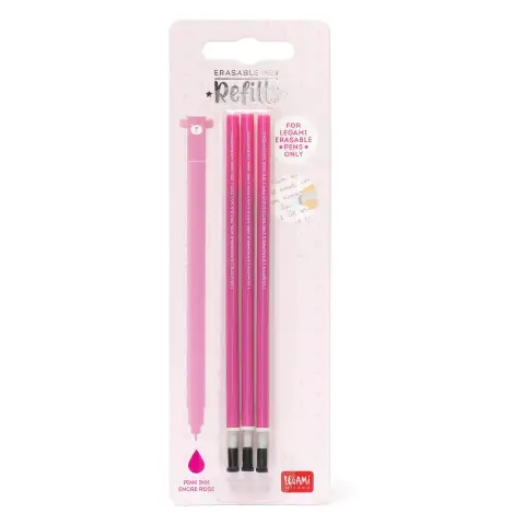 Legami - Refill per Penna Gel Cancellabile Rosa, Set 3 Pezzi