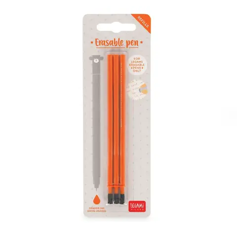 Legami - Refill per Penna Gel Cancellabile Arancione, Set 3 Pezzi