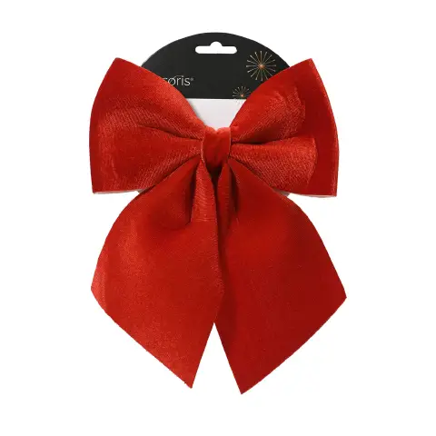 Decoris Fiocco di Natale Rosso 20x24 cm in Poliestere