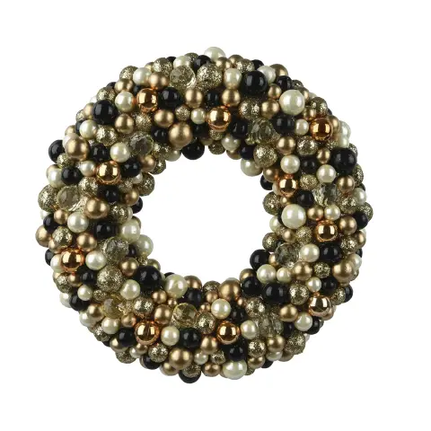 Corona di Natale Ø33 cm con Perle Acriliche Infrangibile