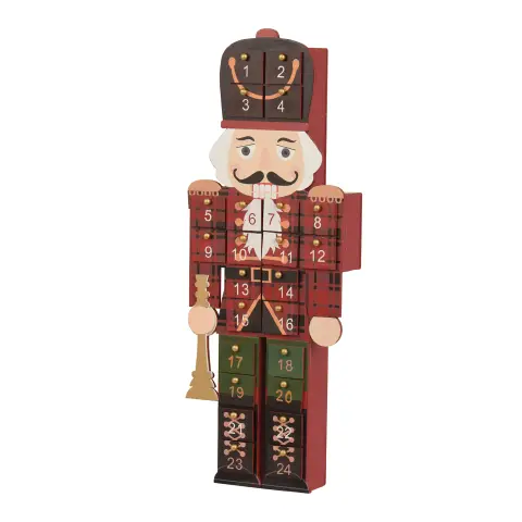 Calendario Natalizio Schiaccianoci in MDF H45 cm