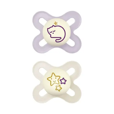 Succhietto Original Start Night Silicone 0-2 Mesi Bambina – 2 Pezzi