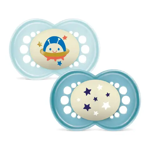 Succhietto Original Night Caucciù +6 Mesi Bambino – 2 Pezzi