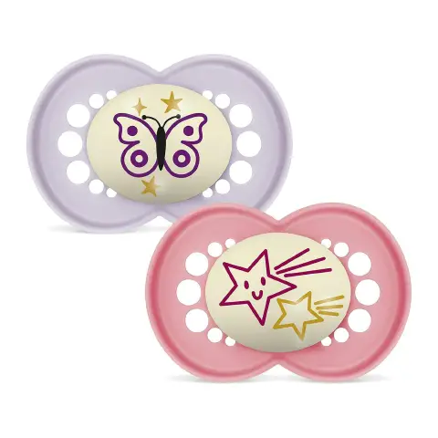 Succhietto Original Night Caucciù +16 Mesi Bambina – 2 Pezzi