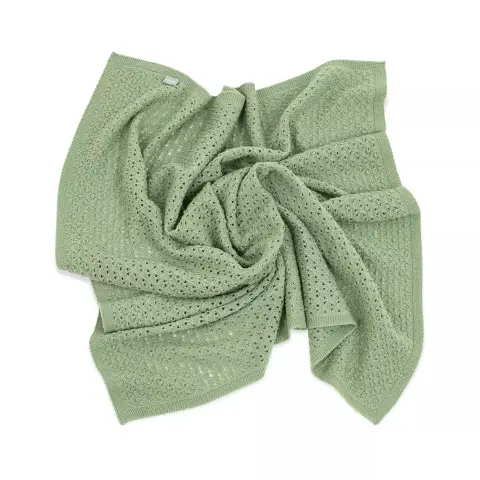 Stokke coperta in Lana Merino 80x80 Sage Green