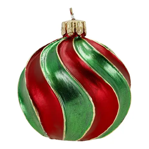 Candela Natalizia a Sfera Rosso e Verde 10,2x10,2x9,8 cm