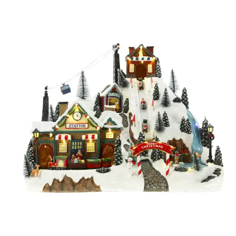 Timstor Villaggio Natalizio Animato con LED e Musiche 48 cm