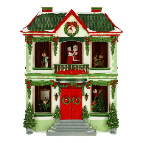 Natale Casa Animata LED 35,5 x 16,5 x 46,5 cm Multicolore