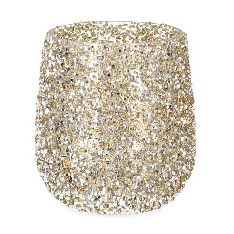 Portacandela Vetro Brillant Oro D15x17h