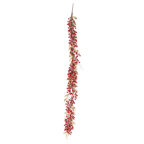 Boa Natalizia Jewell Oro con Bacche Rosso 180 Cm