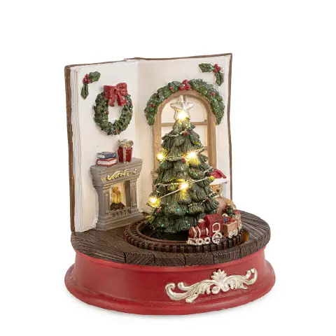 Decorazione Pino Holly Libro con LED