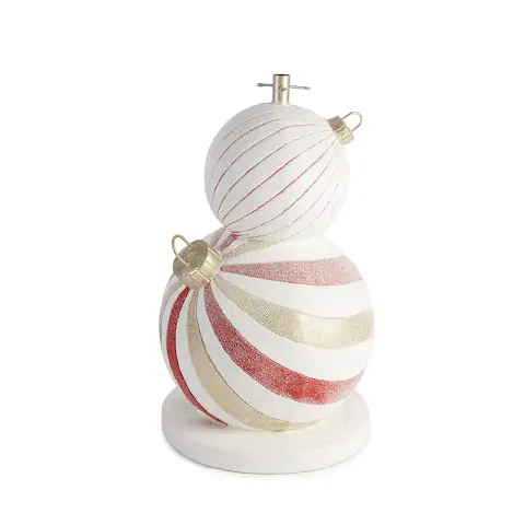 Base Albero Garnish Bianco-rosso Oro 84 Cm