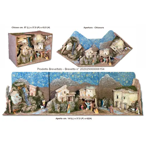 PRESELIBRO Presepe Apribile con Natività 141x37,5x42 cm