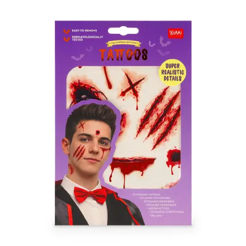 Legami - Creepy Tattoos Tatuaggi Temporanei Cicatrici Viso E Corpo Halloween
