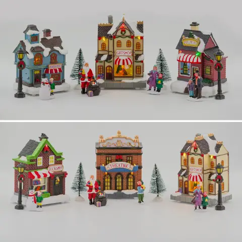 Casetta Natalizia Luminosa LED Colorati per Villaggio di Natale H13 cm