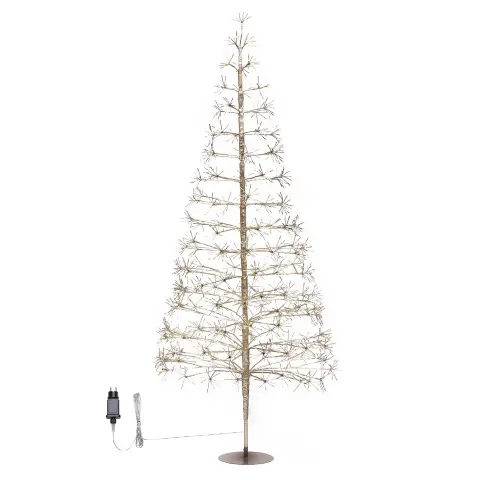 Albero di Natale Conico Champagne 240 cm con 1550 LED Bianco Caldo