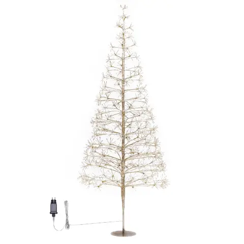 Albero di Natale Conico Champagne 270 cm con 1810 LED Bianco Caldo