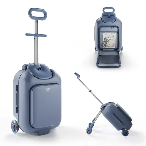 Kinderkraft Cabby Valigia Bambini 2 In 1 Ride-on Da Cabina Blu