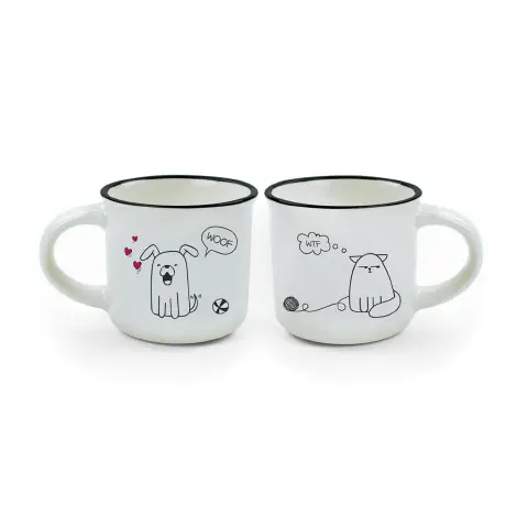 Legami - Expresso Per Due Set 2 Tazzine Da Caffè Cane E Gatto