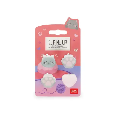 Legami Clip Me Up! - Set Di 4 Mini Mollettine Capelli - Kitty