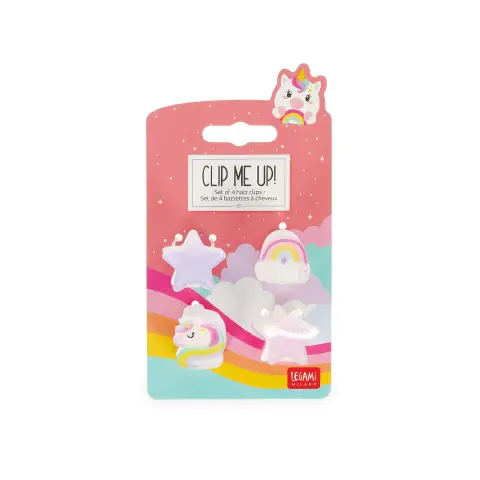 Legami Clip Me Up! - Set Di 4 Mini Mollettine Capelli - Unicorn