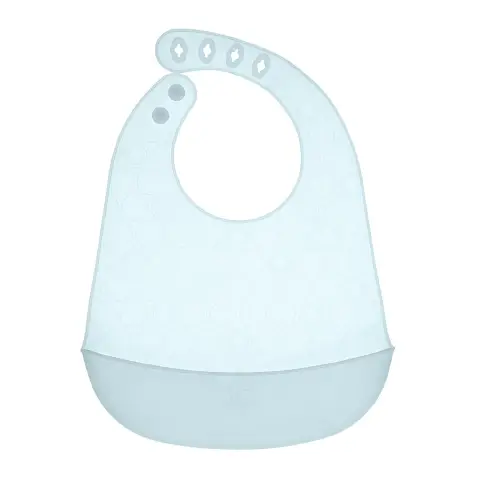 Bavaglino In Silicone Con Tasca Azzurro