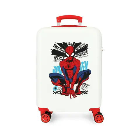 Trolley ABS 55 cm 4 ruote Spider-Man Amazing Bianco-Rosso Marvel