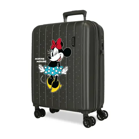Trolley ABS espandibile 55 cm 4 ruote Minnie Line Antracite Disney