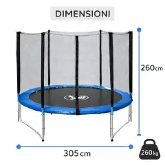 Tappeto Elastico con Rete 305 cm - Portata 150 Kg - Hyper Jump - Equilibrio e coordinamento