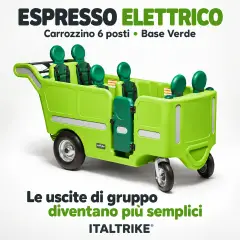 Carrozzino Elettrico Espresso 6 Posti Base Verde | ITALTRIKE - Carrozzine multiposto